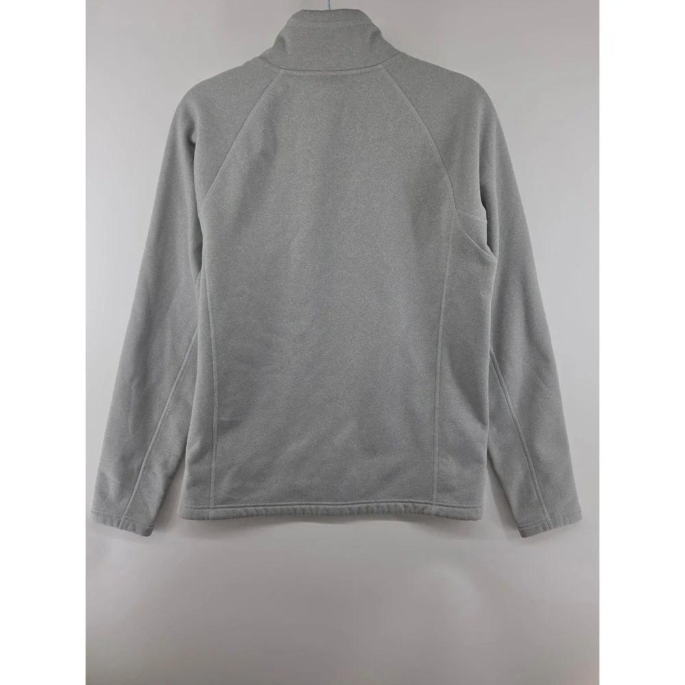 The North Face Mens Grey Full Zip Sherpa Lined Fleece Jacket Medium Mock Neck